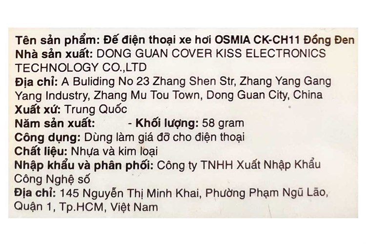 Đế điện thoại xe hơi OSMIA CK-CH10/CK-CH11 Màu Đen - Vàng đồng