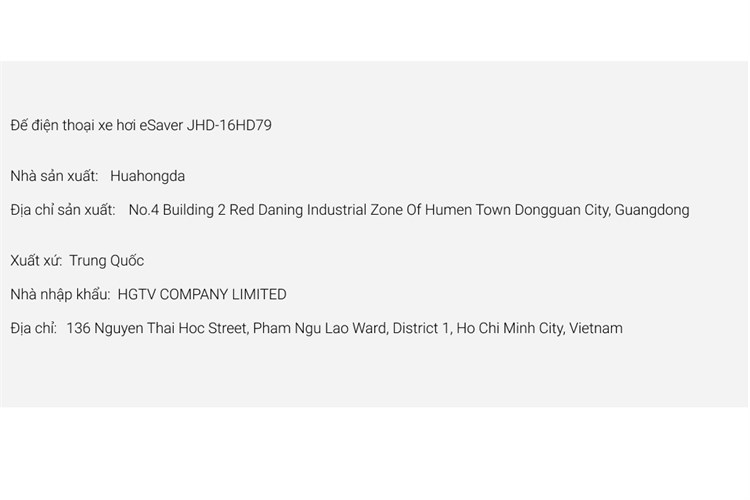 Đế điện thoại xe hơi eSaver JHD-16HD79 Màu Trắng - Xám