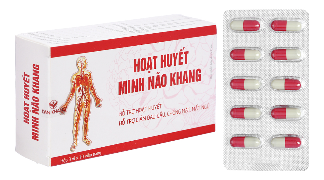 Hoạt huyết Minh Não Khang bổ huyết, giảm đau đầu hộp 30 viên -08/2023 |  nhathuocankhang.com