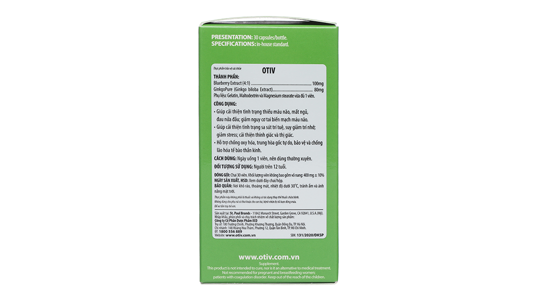 Otiv cải thiện tình trạng thiếu máu não, mất ngủ