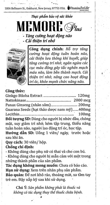 Ultra Memore Plus bổ não, cải thiện trí nhớ lọ 60 viên - 15