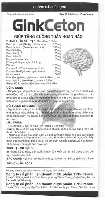 GinkCeton giúp tăng cường tuần hoàn não