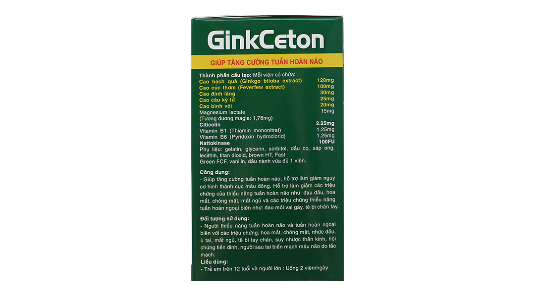 GinkCeton giúp tăng cường tuần hoàn não