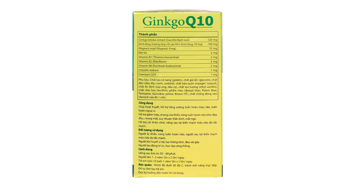 Tác dụng và lợi ích của hoạt huyết dưỡng não ginkgo q10 