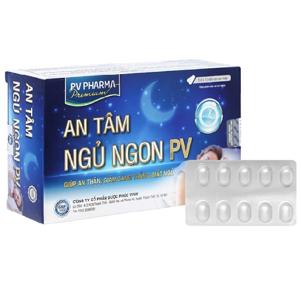 An Tâm Ngủ Ngon PV giúp an thần, giảm căng thẳng, mất ngủ hộp 50 viên