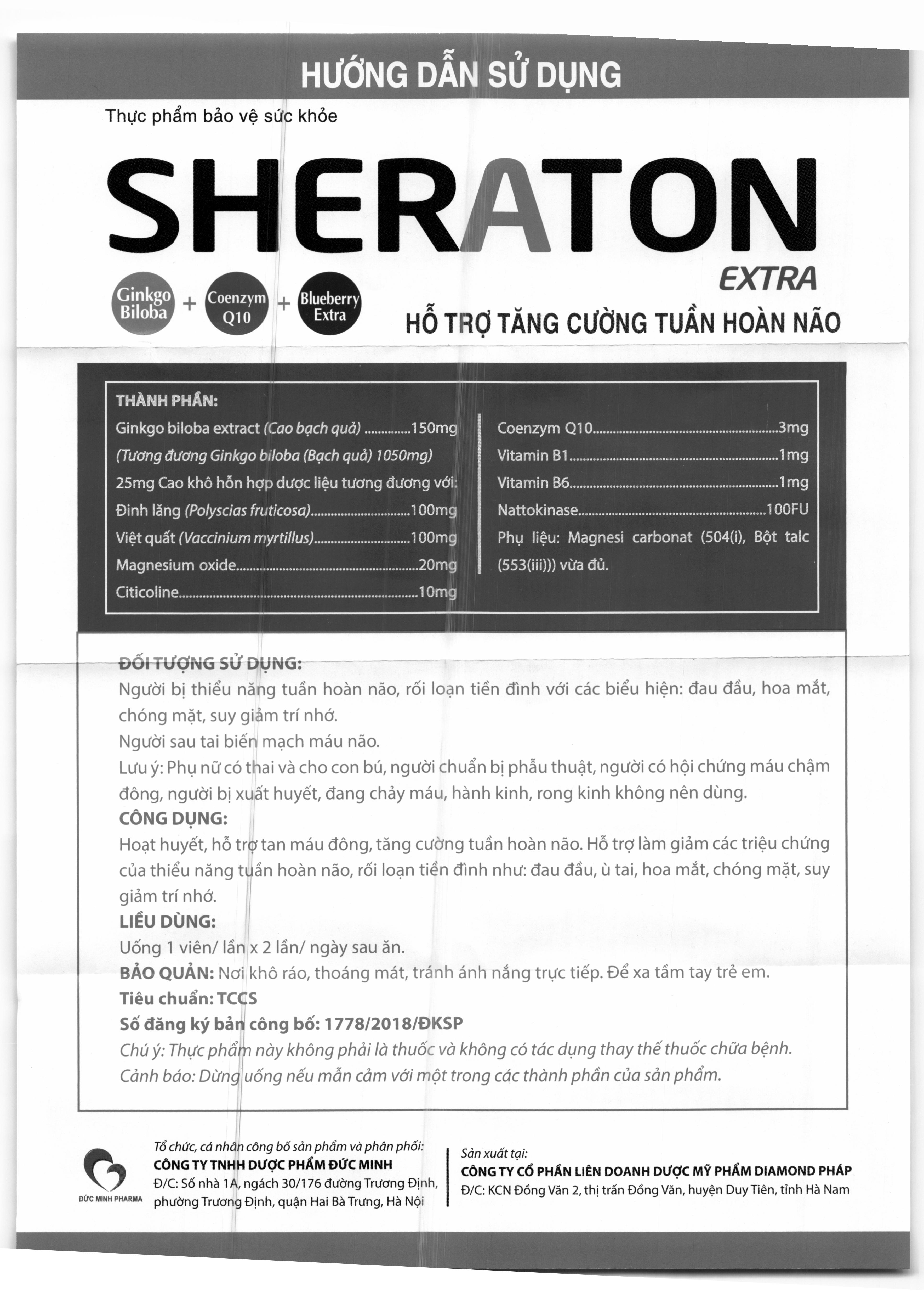 Sheraton Extra tăng cường tuần hoàn máu não