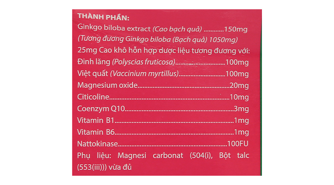 Sheraton Extra tăng cường tuần hoàn máu não