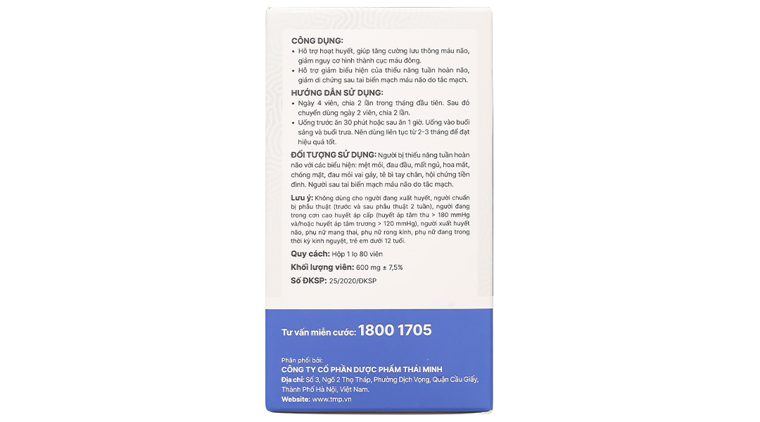 Thực phẩm bảo vệ sức khoẻ Dưỡng Não Thái Minh - 20