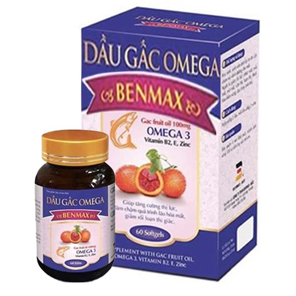 Viên uống dầu gấc Omega Benmax sáng mắt, ngừa lão hóa lọ 60 viên