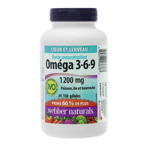 Webber Naturals Omega 3,6,9 1200mg Chai 150v