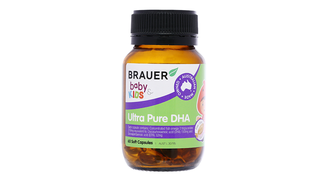Brauer Ultra Pure DHA hỗ trợ trí não, bổ mắt cho bé