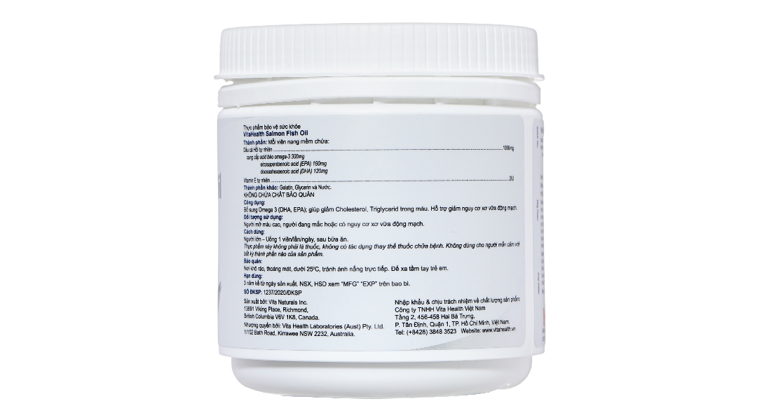 VitaHealth Salmon Fish Oil bổ mắt, ngừa xơ vữa động mạch