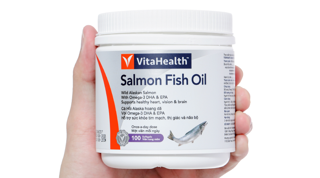 VitaHealth Salmon Fish Oil bổ mắt, ngừa xơ vữa động mạch