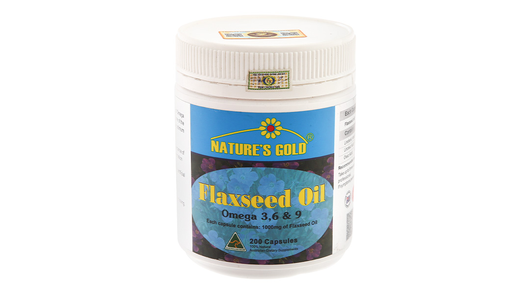 Nature's Gold Flaxseed Oil giảm mỡ máu, bổ mắt