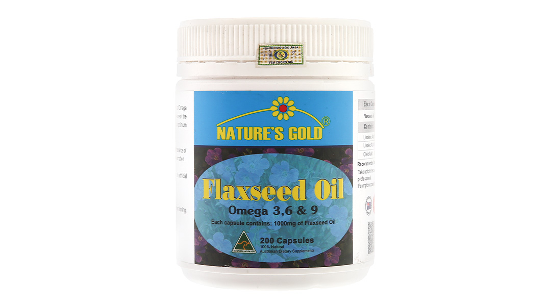 Nature's Gold Flaxseed Oil giảm mỡ máu, bổ mắt