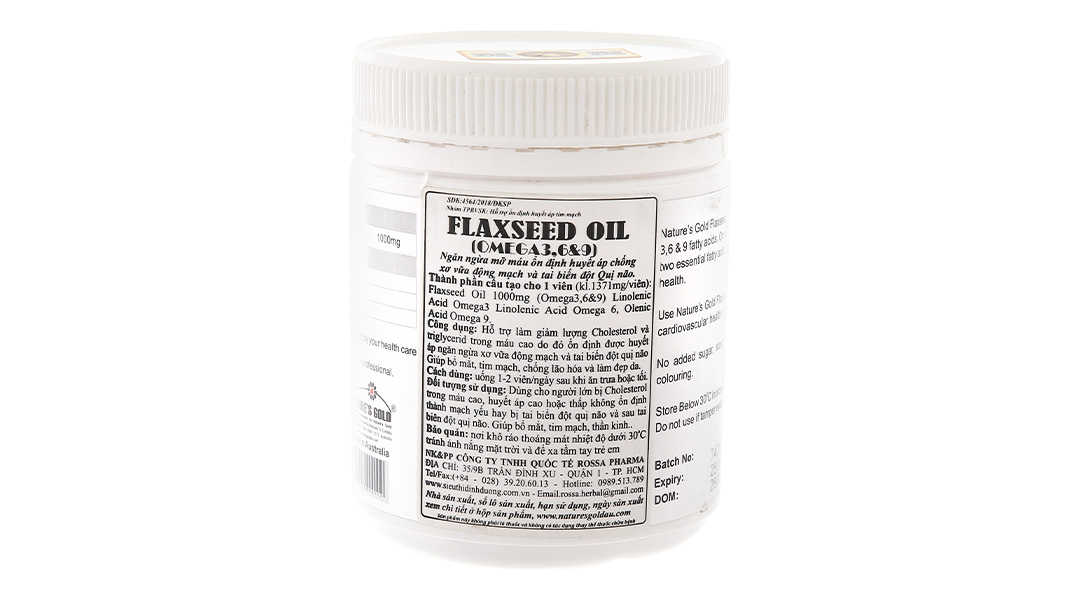 Nature's Gold Flaxseed Oil giảm mỡ máu, bổ mắt
