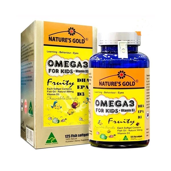 Nature's Gold Omega 3 For Kids   Vitamin D3 Hộp/125V