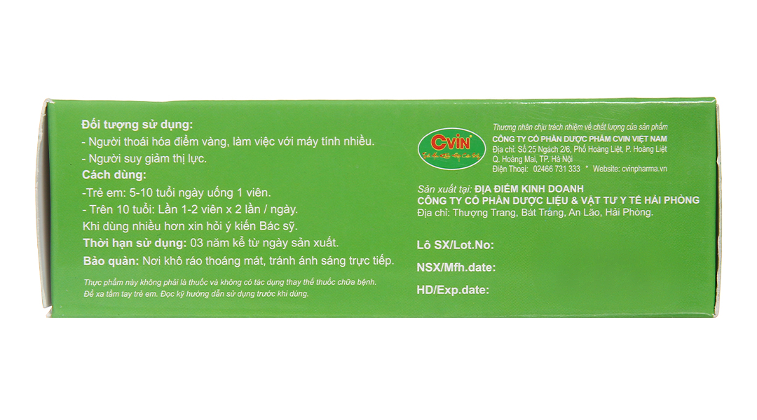 Cvin Eyes bổ mắt, hạn chế thoái hóa điểm vàng