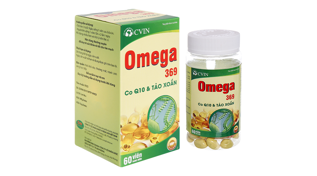 Cvin Omega 369 CoQ10 & Tảo xoắn tăng thị lực, tốt cho tim