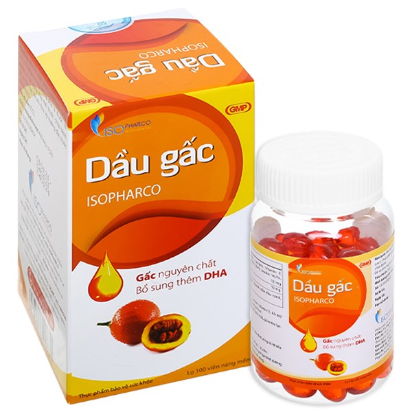 Dầu gấc IsoPharco giảm lão hóa, tăng thị lực chai 100 viên