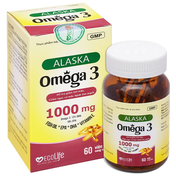 Thực phẩm bảo vệ sức khỏe Alaska Omega 3 Ecolife hộp 60 viên