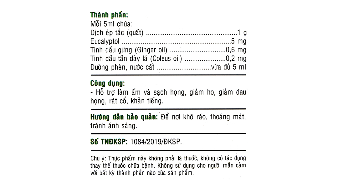 Siro Ong Vàng hỗ trợ giảm ho, đau rát họng