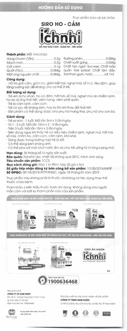 Siro ho cảm Ích Nhi hỗ trợ giảm ho, tăng đề kháng