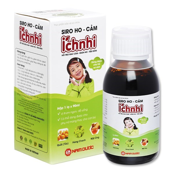 Siro Ho-Cảm Ích Nhi hỗ trợ giảm ho, tăng đề kháng chai 90ml