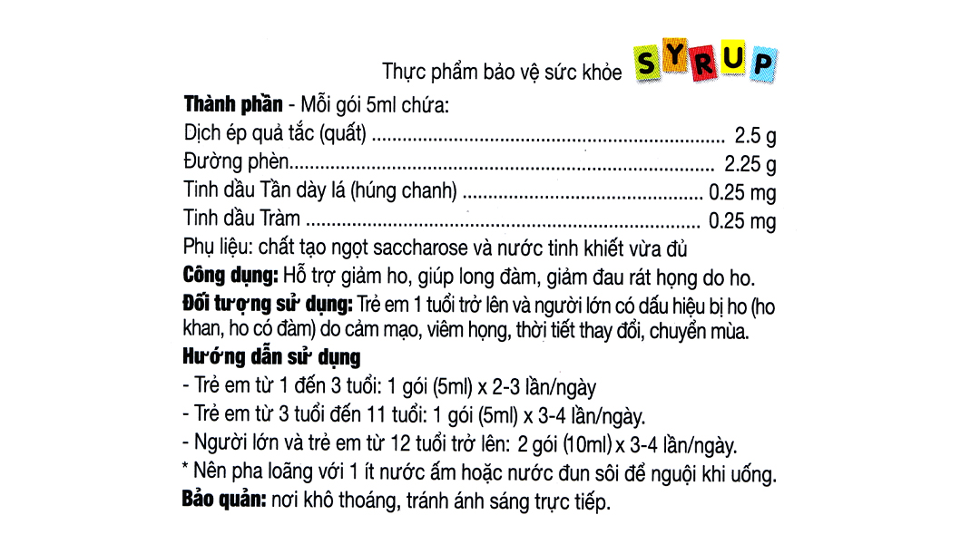 Siro Codatux hỗ trợ giảm ho, đau rát họng