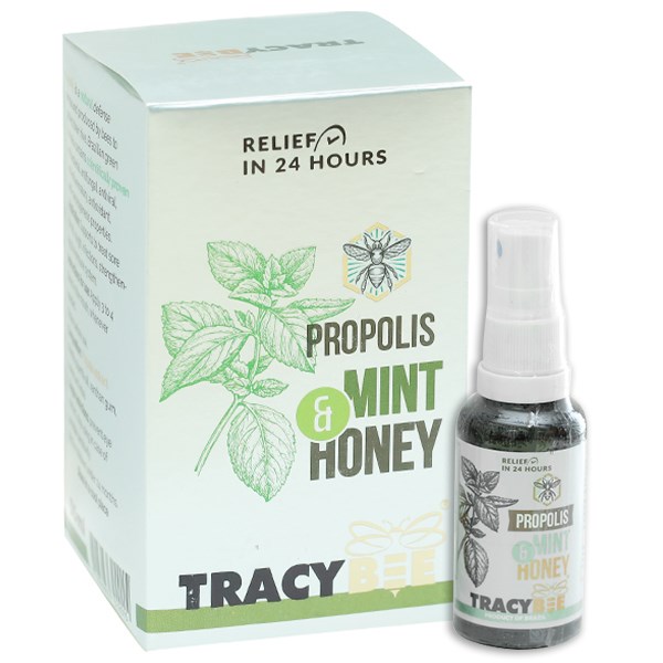 Xịt họng keo ong Propolis Mint and Honey Tracybee giảm viêm, đau họng chai 30ml