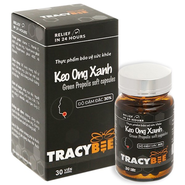 Keo ong xanh Tracybee giúp kháng khuẩn hô hấp hộp 30 viên