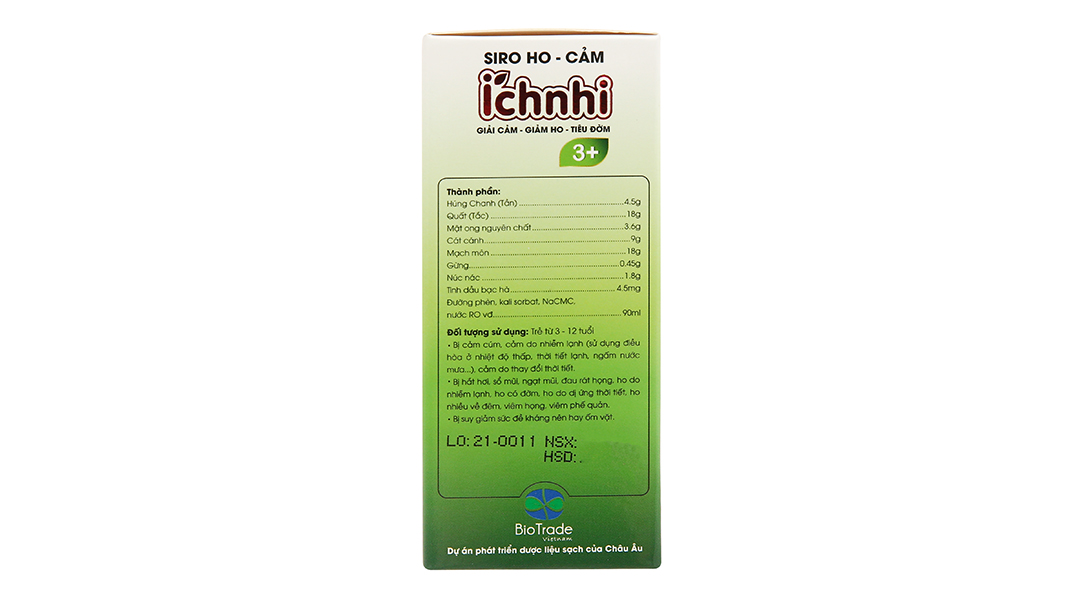 Siro ho cảm Ích Nhi 3+ hỗ trợ giảm ho, tăng đề kháng