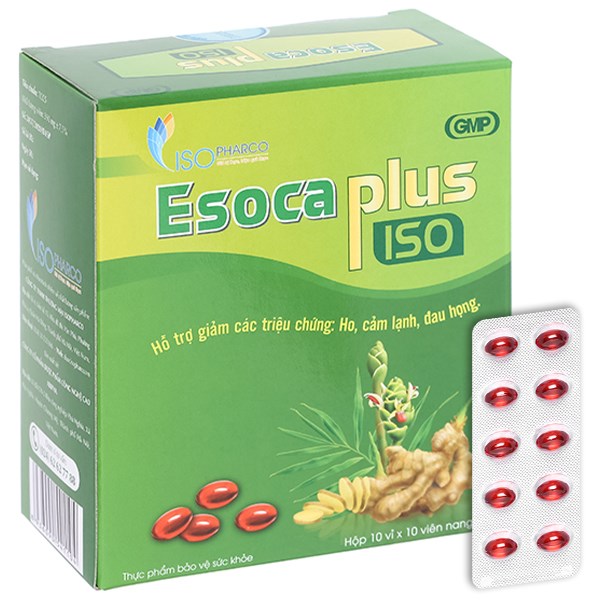 Esoca Plus Iso hỗ trợ giảm triệu chứng cảm lạnh, khản tiếng