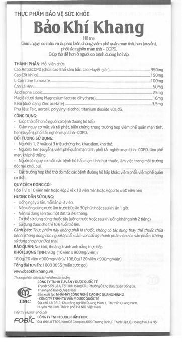 Bảo Khí Khang hỗ trợ các bệnh đường hô hấp hộp 20 viên - 15
