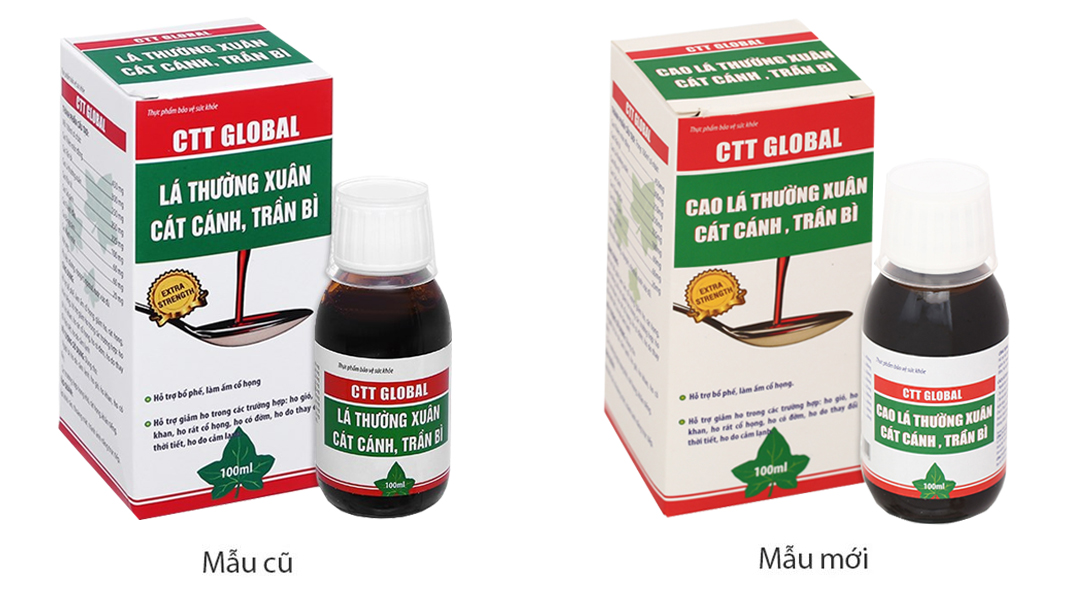 Siro CTT Global hỗ trợ giảm ho, bổ phổi chai 100ml -05/2023 |  