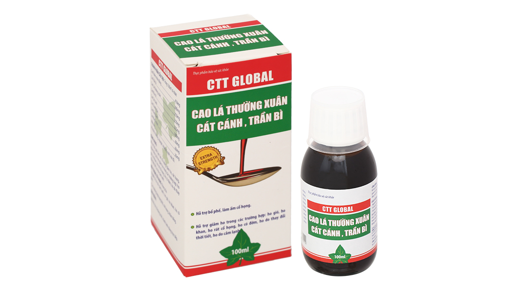 Siro CTT Global hỗ trợ giảm ho, bổ phổi chai 100ml -05/2023 |  