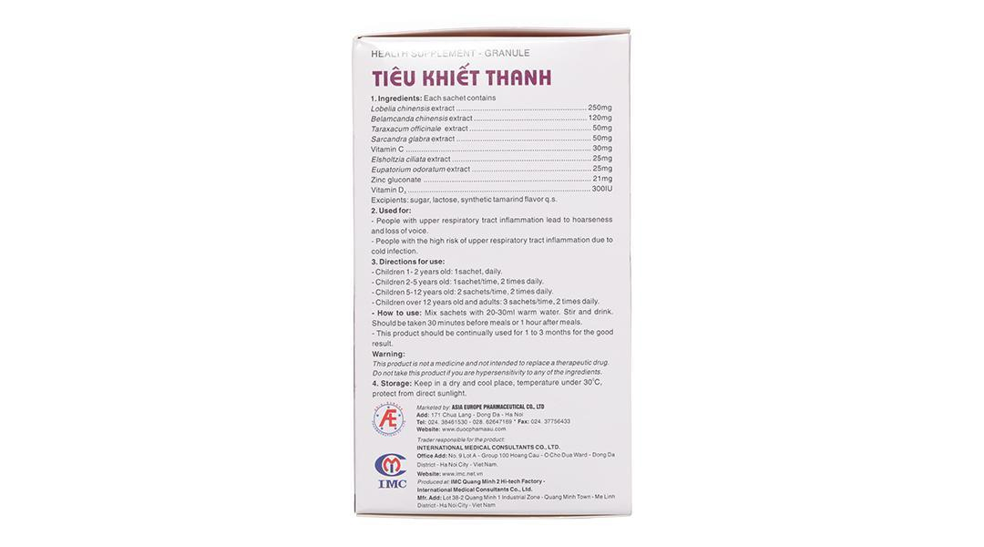 Cốm Tiêu Khiết Thanh giảm ho, tiêu đờm