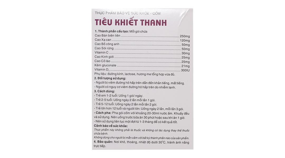 Cốm Tiêu Khiết Thanh giảm ho, tiêu đờm
