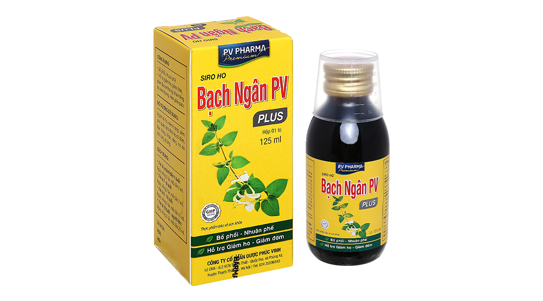 Bạch Ngân PV Plus chai 125ml giúp giảm ho - Nhà thuốc An Khang
