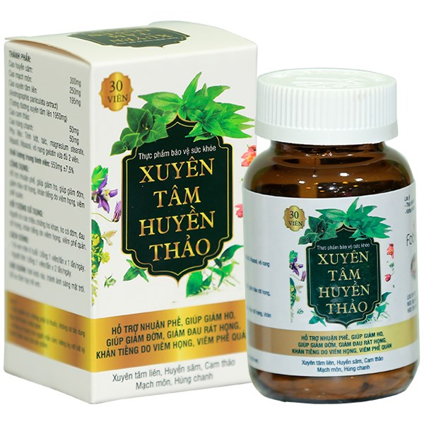 Xuyên Tâm Huyền Thảo hộp 30 viên