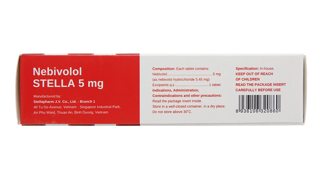 Nebivolol Stella 5mg trị tăng huyết áp