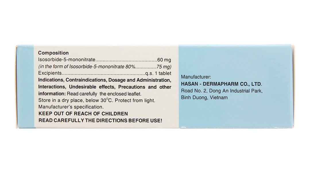 Imidu 60mg trị đau thắt ngực