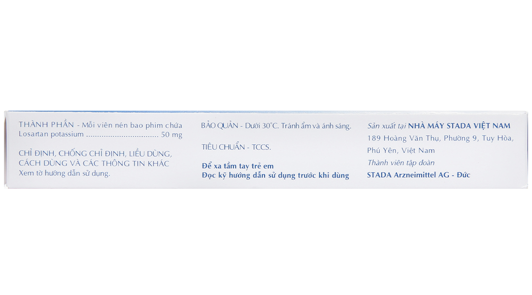 Losartan Stada 50mg trị tăng huyết áp (2 vỉ x 15 viên)