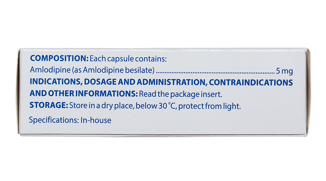 Amlodipin Domesco 5mg trị tăng huyết áp, đau thắt ngực