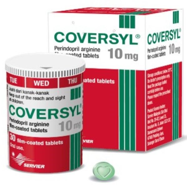 Coversyl 10mg điều trị tăng huyết áp, bệnh động mạch vành ổn định