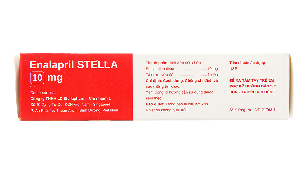 Enalapril Stella 10mg trị tăng huyết áp, suy tim