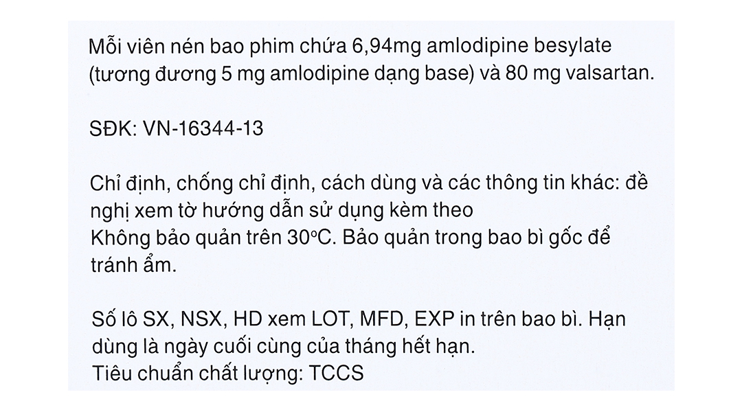 Exforge 5mg/80mg trị tăng huyết áp