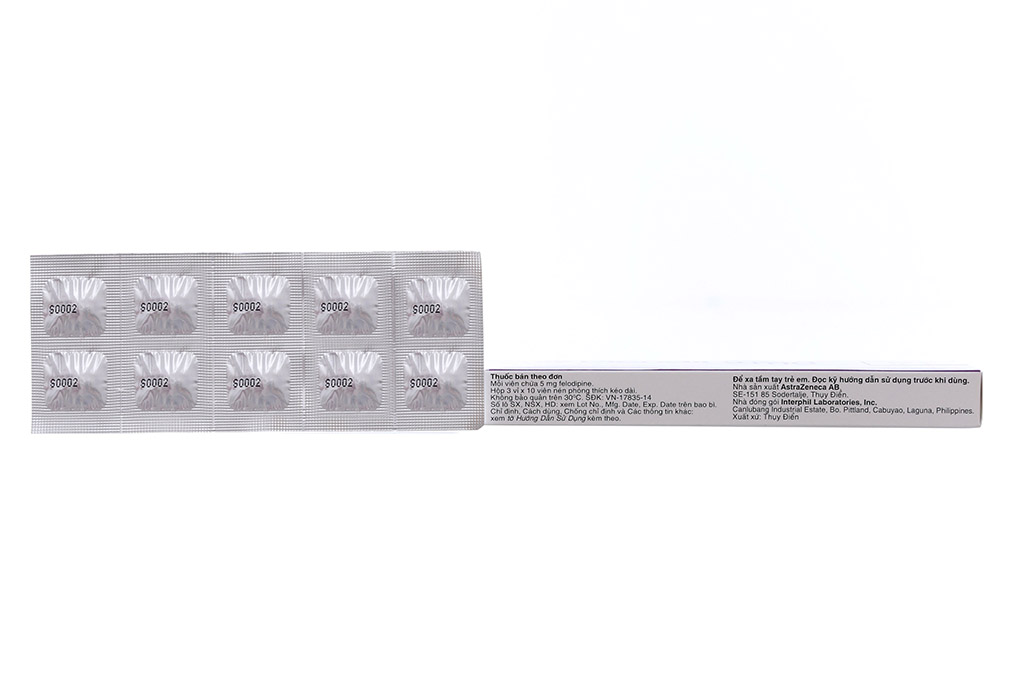 Plendil 5mg trị tăng huyết áp, đau thắt ngực