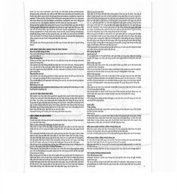 Procoralan 5mg trị đau thắt ngực, suy tim (4 vỉ x 14 viên) - 8