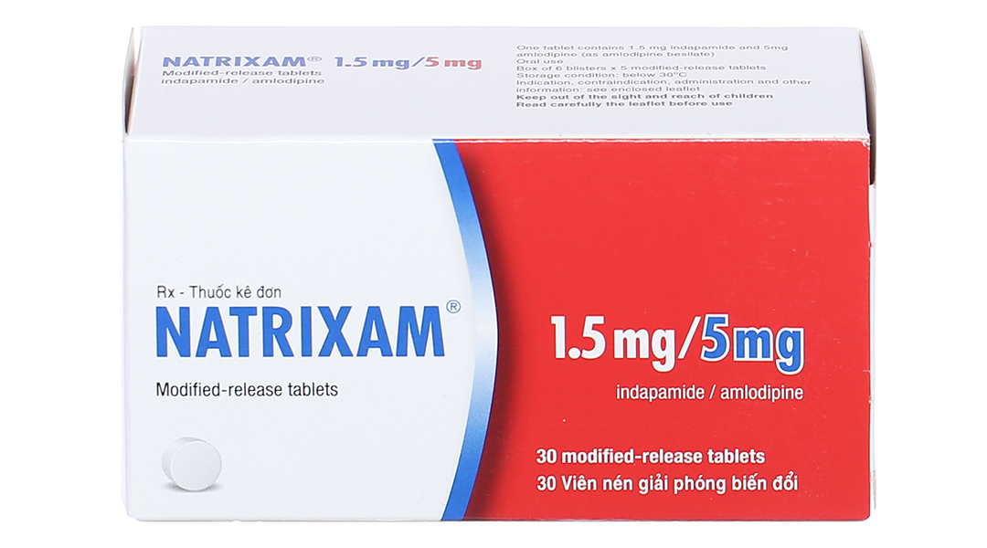 Natrixam 1.5mg/5mg trị tăng huyết áp (6 vỉ x 5 viên) chính hãng, giao nhanh  trong 2 giờ - 03/2023|Nhathuocankhang.com